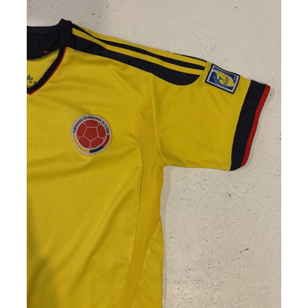 Adidas Colombia National Team 2014 Home Soccer Jersey Yellow Mens M World Cup - Picture 5 of 10